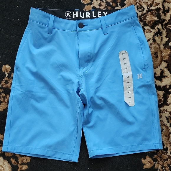 Hurley Athletic Shorts Lightweight Design; Waist:30, Light Blue - Picture 1 of 13